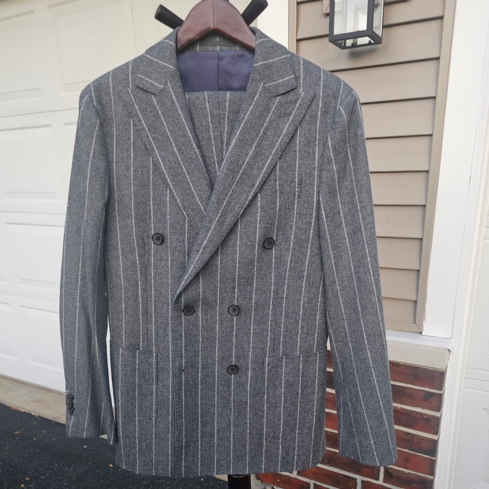 Pre-Loves | Gray Pinstripe Double-Breasted Suit